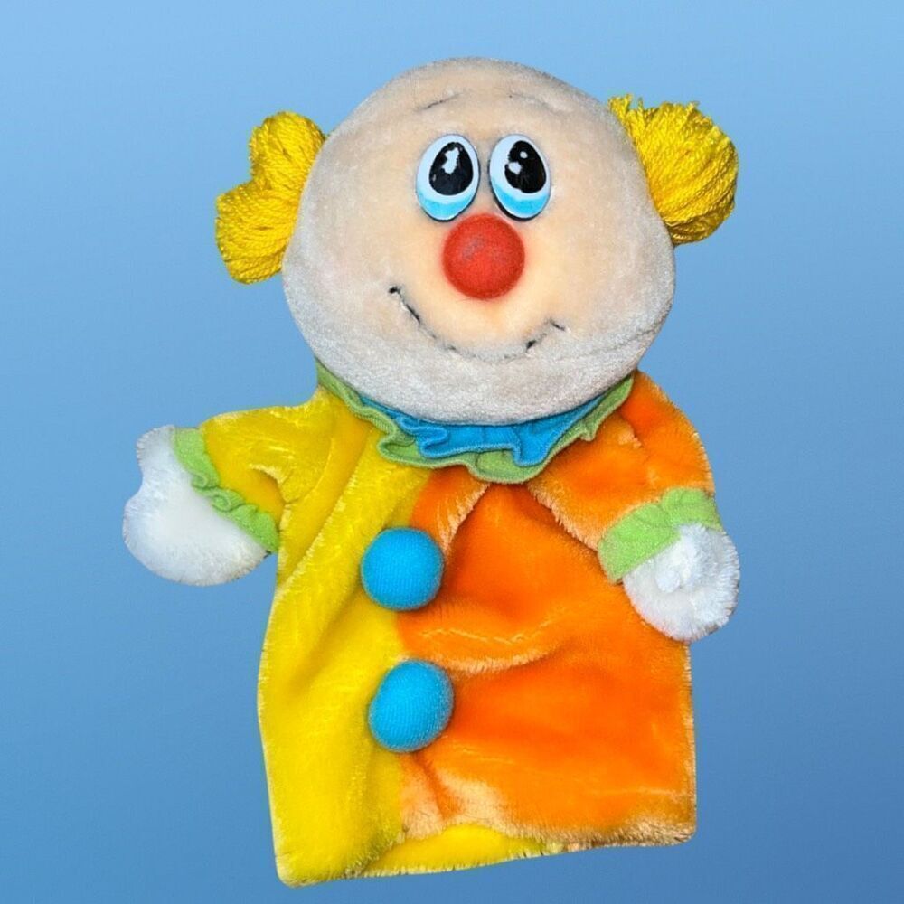 Vintage 1982 Dakin Clown Hand Puppet Plush Toy Collectible 11”